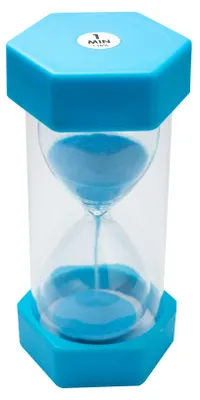 Produktbild von Sanduhr für Kinder, 1 Minute, blau, 12,7 cm, für den Einsatz zu Hause und im Klassenzimmer
