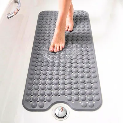 Image de Tapis de bain antidérapant avec ventouses, 53 x 53 cm, antibactérien, pour la douche
