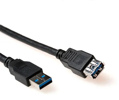 Obrázok produktu pre ACT SB3040, 0,5 m, USB A, USB A, Samec/Samica, Čierna