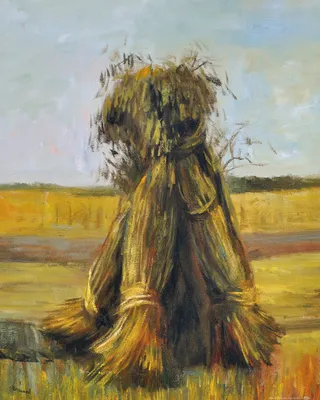 Obrázok produktu pre Vincent Van Gogh Art Print Obraz - Pšeničné snopy na poli, 1885 (50 x 40 cm)