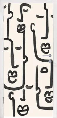 Produktbild von MuchoWow® Türtapete Selbstklebende Türfolie Muster - Abstrakt - Linienkunst 90x205 cm Türposter Türaufkleber Klebefolie Türklebefolie - Türaufklebern