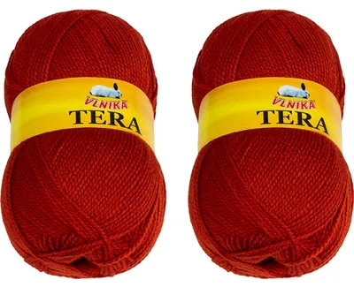 Image de LOT de 2 pelotes - Fil TERA - 100 g, 310 m - Rouge