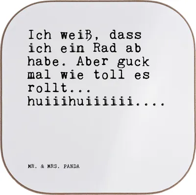 Produktbild von Mr. & Mrs. Panda Getränkeuntersetzer Ich weiß, dass ich... - Weiß - Geschenk, Freund, Flaschenuntersetzer, Tassenuntersetzer, Untersetzer für Gläser, Freundin, Coaster