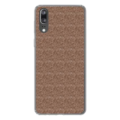 Produktbild von MuchoWow® Handyhülle Schutzhülle Hülle für Huawei P20 Gesicht - Muster - Abstrakt Silikon Softcase Handy Hülle - Hardcover