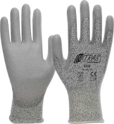 Produktbild von Arbeitshandschuhe | 10 Paar Nitras Schnittschutzhandschuhe | grau | Gr. 9