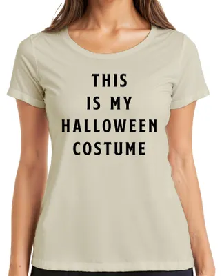 Immagine prodotto di THIS IS MY HALLOWEEN COSTUME divertente regalo di festa umorismo inquietante t-shirt da donna, naturale, L