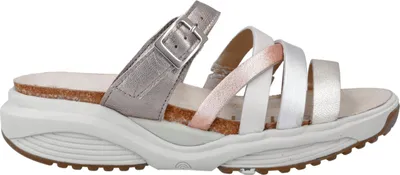 Produktbild von Xsensible Rinia bequeme Damenpantolette, Leder, Metallic Combi, Stretchwalker - Damenschuhe Pantolette / Zehentrenner, Mehrfarbig, leder