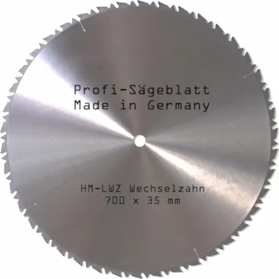 Produktbild von HM Sägeblatt 700 x 35mm Z=42 LWZ Hartmetall Präzision Kreissägeblatt Wechselzahn mit Spanabweiser für Naturholz Brennholz Hartholz Leimholz für Wippsäge Tischkreissäge Kreissäge Kappsäge Brennholzsäge