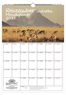 Produktbild von Reisezauber Südafrika Planer DIN A3 Kalender für 2027 Afrika Landschaft Reise Tiere Urlaub - Seelenzauber