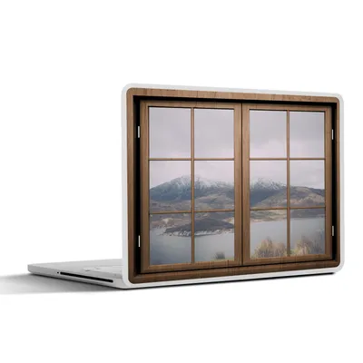 Produktbild von MuchoWow® Laptop Aufkleber Sticker Cover Ansicht - Fenster - Landschaft 32.5x23.5 cm - Sticker für Laptop - Selbstklebend