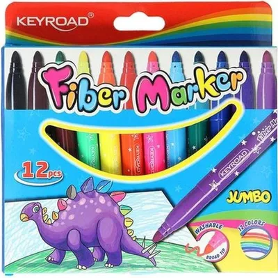 Zdjęcie produktu dla Keyroad Flamastry Fiber Marker 12 kolorów