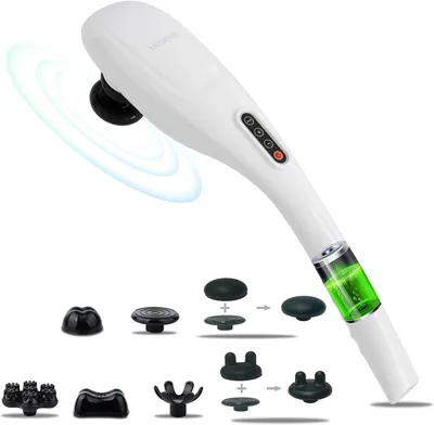 Productafbeelding van Draagbare rugmassageapparaat | Percussieve massage voor diepe spieren, geschikt voor rug, nek, schouders, taille en benen (lichtbeige)