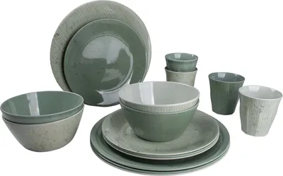 Image de Bo-Camp 16 pcs. set de vaisselle Mix & Match mélamine vert
