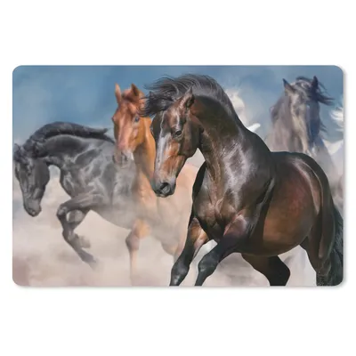 Produktbild von MuchoWow® Mauspad Mousepad Pferde - Stoff - Wüste 27x18 cm - Mousepads - Maus Mat - Pad - Mausunterlage - Büroartikel - Desk Matten