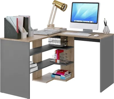 Obrázek produktu pro Kondela Rohový PC stůl Tamari - dub artisan / grafit