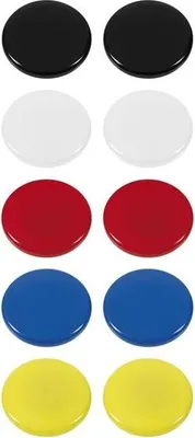 Zdjęcie produktu dla Zestaw magnesów - 30 mm, mix kolorów, 10 sztuk - mix wariantów lub kolorów