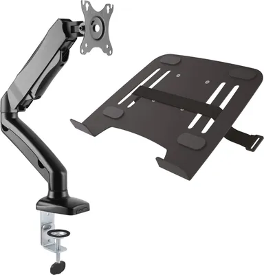 Produktbild von Universal Laptop Tisch-Halterung mit Adapterplatte für Notebook Netbook Tablet-PC - neigbar schwenkbar - mit Kabelführung - Modell: LT12-IP3BK