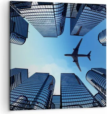 Produktbild von Bild auf Leinwand - Leinwandbild - Himmel Stadt Agglomeration Wolkenkratzer - 50x50cm - Wand Bild - Wanddeko - Leinwanddruck - Bilder - Kunstdruck - Leinwand bilder - Wandkunst - AC50x50-2556