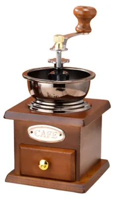 Obrázek produktu pro Ruční mlýnek na kávu ze dřeva a nerezové oceli, retro mlýnek na kávu na zrnkovou kávu, kuchyňský mlýnek s dřevěnou rukojetí