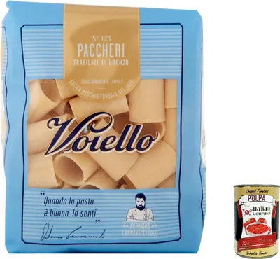 Produktbild von 8x Voiello Pasta Il Pacchero Nudeln 100% italienische N 123, 500g + Italian Gourmet Polpa 400g