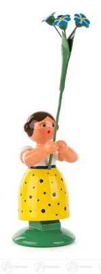 Produktbild von Ostern & Frühjahr Blumenmädchen mit Vergissmeinnicht Höhe ca 10,5 cm NEU