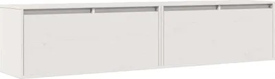 A white, two-door wall cabinet shown from the front.