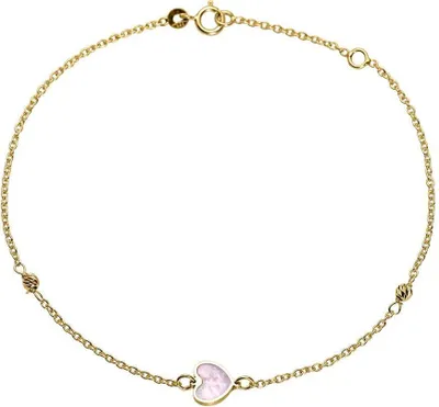 Produktbild von Damenarmband Herz von JEWLIX aus 14-karätigem Gold, Perlmutt