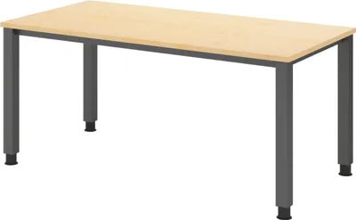 Produktbild von bümö Schreibtisch Serie-Q - Nachbildung Ahorn, Größe:  160 x 80 cm, Gestell: Graphit