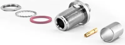 Produktbild von N-Einbaubuchse für HDF400 Kabel, Crimp, mit O-Ring