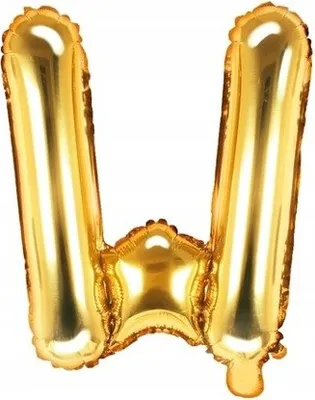 Zdjęcie produktu dla Balon foliowy Litera ''W'', 35cm, złoty