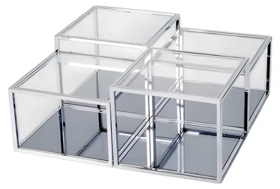 Image de Table basse grise moderne en acier inoxydable
