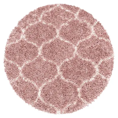 Produktbild von Hochflor Teppich Serena rund, Farbe: Rosa, Größe:80 cm rund