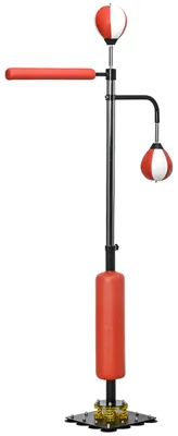 Zdjęcie produktu dla SPORTNOW Stojak bokserski 140–205 cm z workiem bokserskim, piłkami do treningu szybkości, drążkiem refleksyjnym i podstawą z przyssawkami