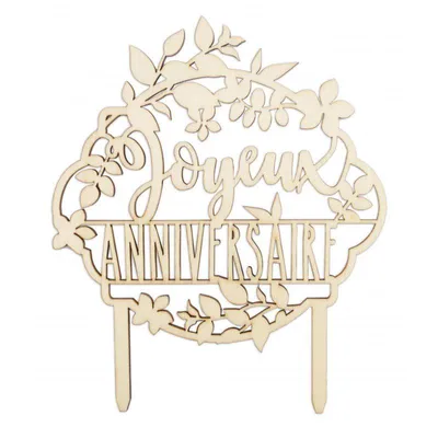 Produktbild von Holzdekoration Glückwunsch zum Geburtstag - Cake Topper - Scrapcooking