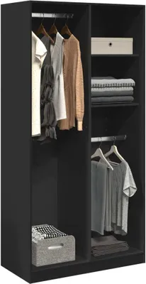 Produktbild von Möbel Kleiderschrank Schwarz 100x50x200 cm Holzwerkstoff - Kleiderschränke 3307766
