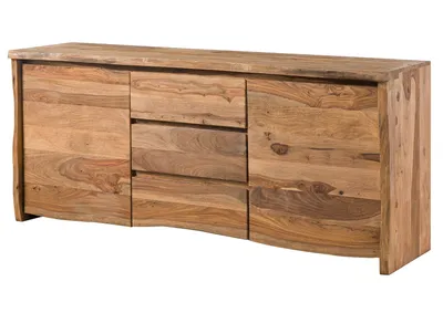Image de MASSIVMOEBEL24 | PURE SHEESHAM #215 Buffet en bois de sheesham - laqué-sablé / naturel 185x48x80