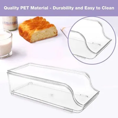 Produktbild von Famanu Kühlschrank Organizer Set 2 Stück – Stapelbare Getränkebehälter – Transparent