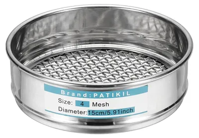 Obrázok produktu pre Elzusha – Laboratórny sitko s 4 sievkami (5 mm) z nehrdzavejúcej ocele, priemer 15 cm