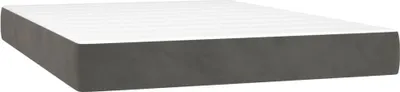 Image de vidaXL Matelas à ressorts ensachés gris foncé 140x190x20 cm velours