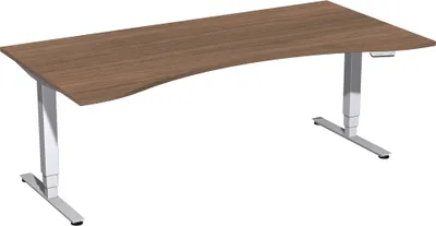 Produktbild von Gera Elektro Pro1 Elektro-Hubtisch höhenverstellbar, 2000x1000x625-1285, Nussbaum/Silber