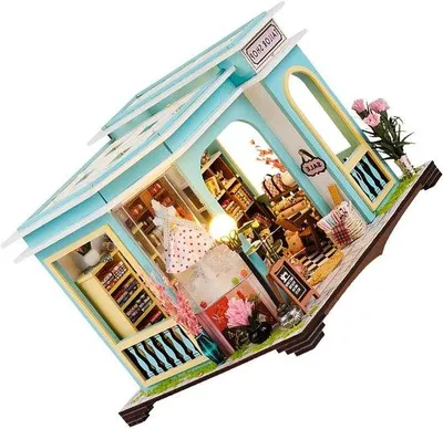 Productafbeelding van Miniatuur Bouwpakket - Poppenhuis Set Doe-het-zelf Huis - Creatief Hobbyen - Met LED Verlichting