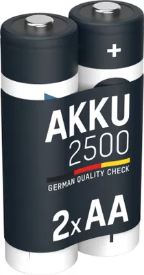 Produktbild von ANSMANN Akku AA Mignon 2500 mAh 1,2V NiMH 2 Stk, Wiederaufladbare Batterien maxE