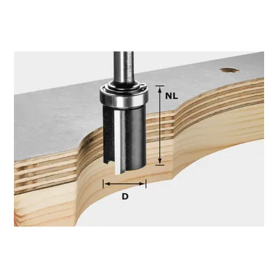 Produktbild von Festool Bündigfräser HW Schaft 8 mm HW S8 D19/NL25 | 491028