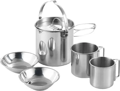 Produktbild von INF Faltbarer Edelstahl Wasserkocher 5-teilig - Outdoor Camping Kochgeschirr
