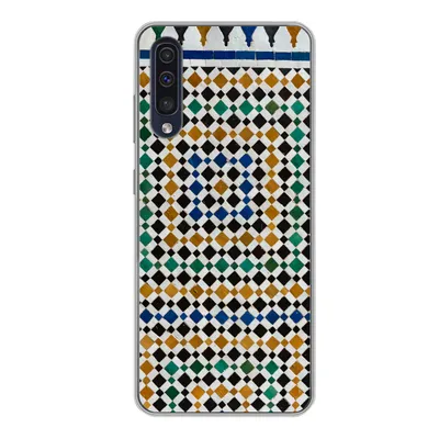 Produktbild von MuchoWow® Handyhülle Schutzhülle Hülle für Samsung Galaxy A50 Ein marokkanisches Mosaik, das wie eine Art Labyrinth aussieht Silikon Softcase Handy Hülle - Mobiltelefonhülle