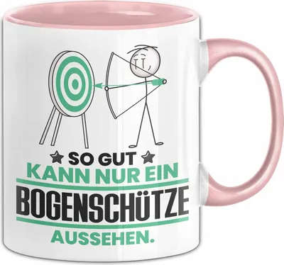 Produktbild von Bogenschütze Geschenk Tasse So Gut Kann Nur Ein Bogenschütze Aussehen Geschenkidee Kaffee-Becher (Rosa)
