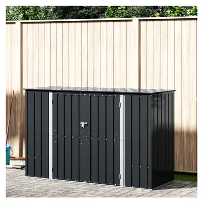 Produktbild von Gartenlagerbox Schwarz 214 x 82 x 132 cm aus Stahl