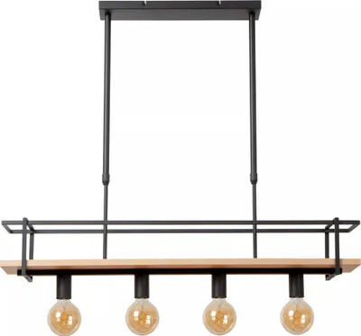 Zdjęcie produktu dla Lampa wisząca MILONGA czarna 4xE27x40W metal wym:130x100x20cm IP20 Lucide