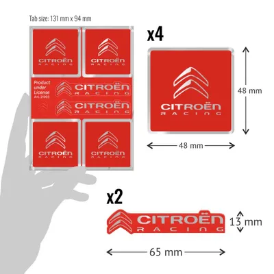 Zdjęcie produktu dla Naklejka z logo Citroen Racing Official 6, czerwona