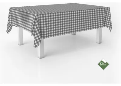 Vichy Tischdecke, fleckabweisend, 220x140 cm, dunkelgrau